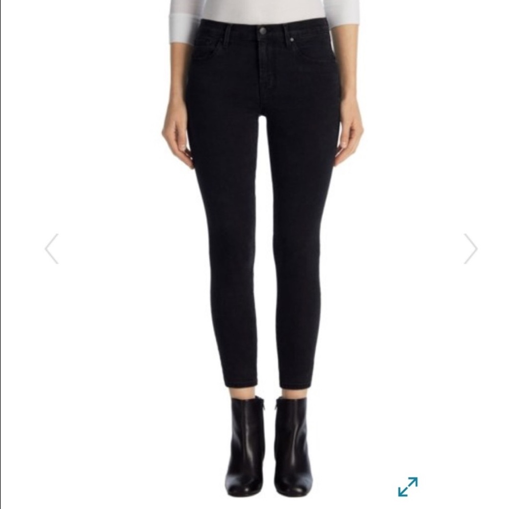 J Brand Skinny Jeans Sz 29 Jett Cropped Ankle Capri Black Minimalist Modern